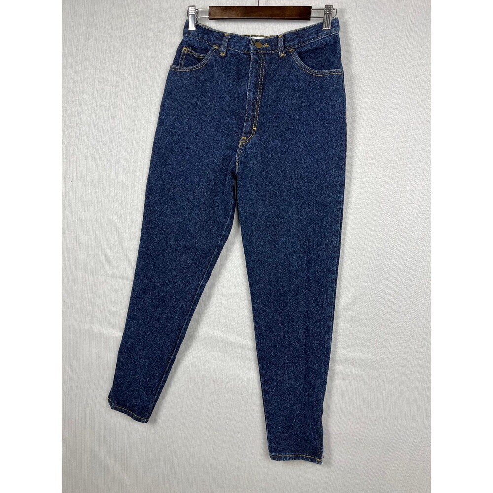 VTG Bonjour Jeans Juniors 9 Dark Wash Ankle Zip High Rise Y2K Moto Indie‎ Sleaze